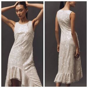 Siempre x Anthropologie Cloud Dancer Payette Dress Sz. 1X